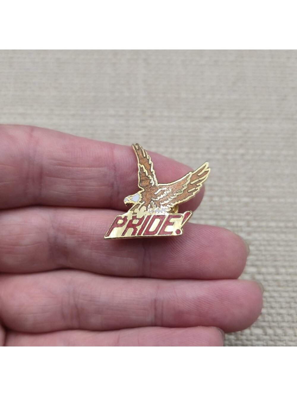 Vintage C. Sanders American Bald Eagle Pride Enamel Souvenir Lapel Pin A8976